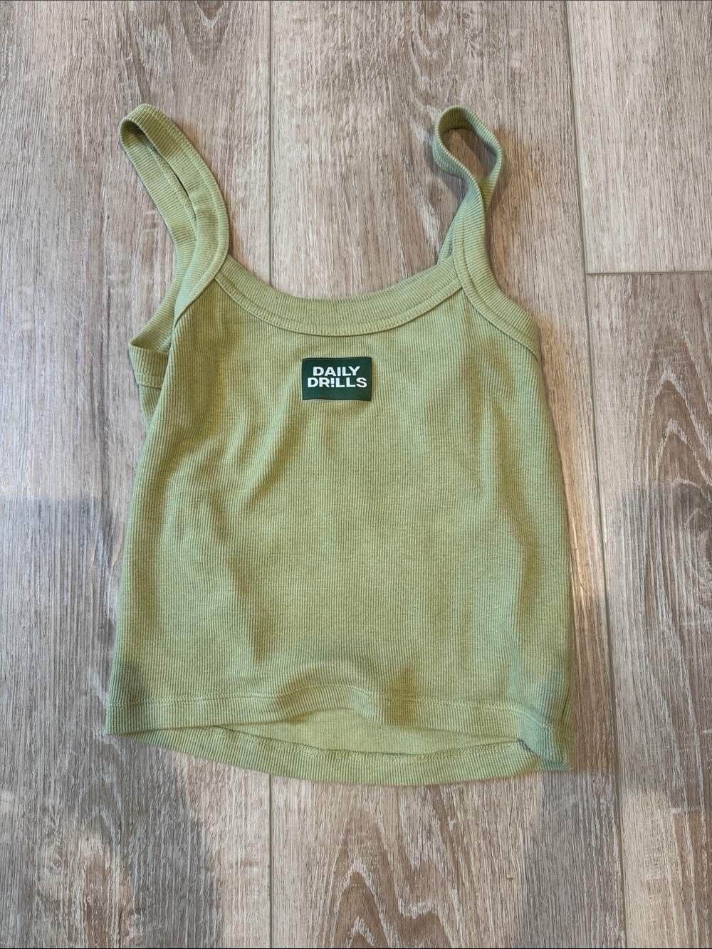 Daily Drills Light Green Ribbed Tank